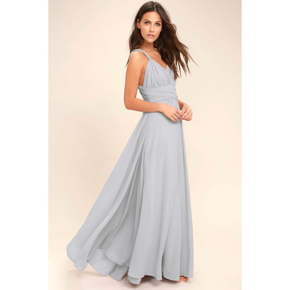Sold! NWT Lulus Carte Blanche Grey Dress - Picture 7 of 7